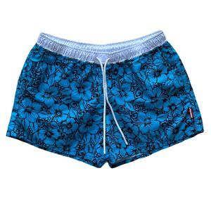 AussieBum Mens Tropical Hibiscus Swimtrunks 3” Inseam Short Shorts Beach Retro M